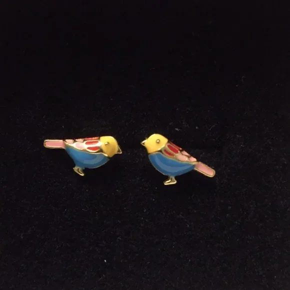 Anthro Cute Bird Stud Earrings - Picture 6 of 6